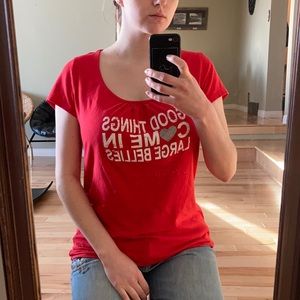 Red maternity tee